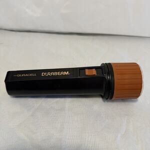 Vintage Duracell Durabeam With Working Bulb Brown Orange 70’s Style Plastic 2x D